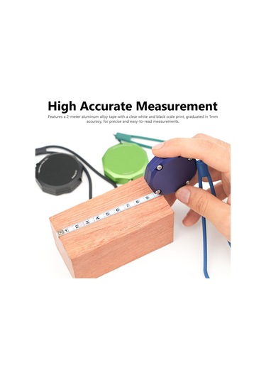 Moveevo 2m Metal Şerit Ölçer, Mini Taşınabilir Alüminyum Çelik Metre, Gergin Yaylı Abs Kasa, Ev İnşaatı Ve El İşleri İçin