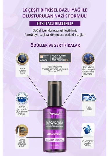 Kundal Macadamia Acacia Moringa Ultra Hair Serum 100 ML