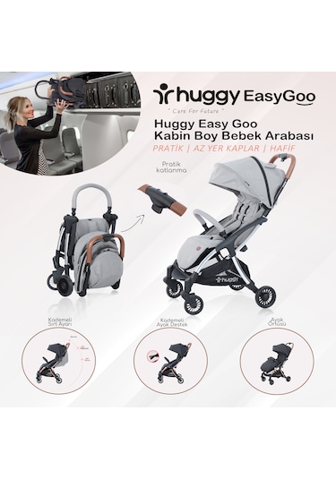 Huggy Easy Go Kabin Boy Otomatik Katlanır Bebek Arabası