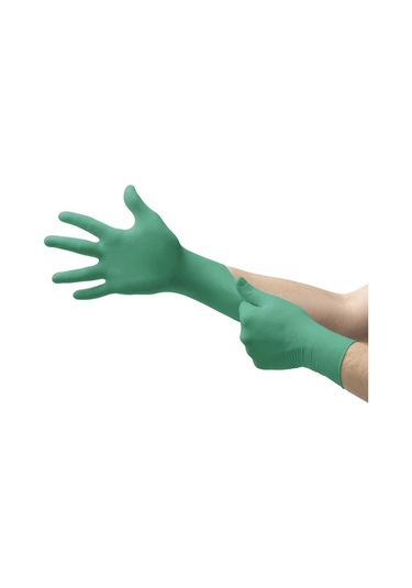 Gıda Uyumlu Yeşil Nitril Pudrasız Kullan At Muayene Eldiveni Ansell 92-600 - 100 Adet - Antistatik 8.5-9 Numara Large