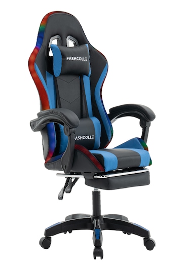 Fashcolle Blue Star Işıklı - Masaj Özellikli Oyuncu Koltuğu Mavi-siyah