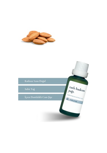 Sabunal Tatlı Badem Yağı 30 ML - Cilt ve Saç Uyumlu Nemlendirici Yağ