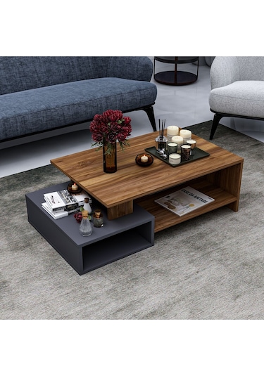 Dux Dekoratif Orta Sehpa Antrasit - Ceviz