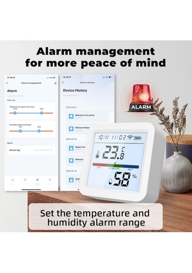 Createtech Wifi Uygulaması Ty Termometre Termometre Higrometre Beyaz Akıllı İi