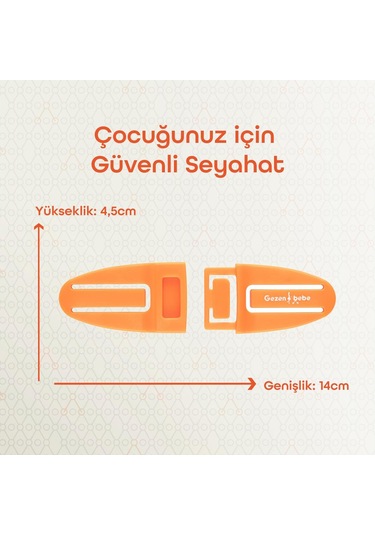 Gezenbebe Bebek Emniyet Kemer Klipsi Orange 001