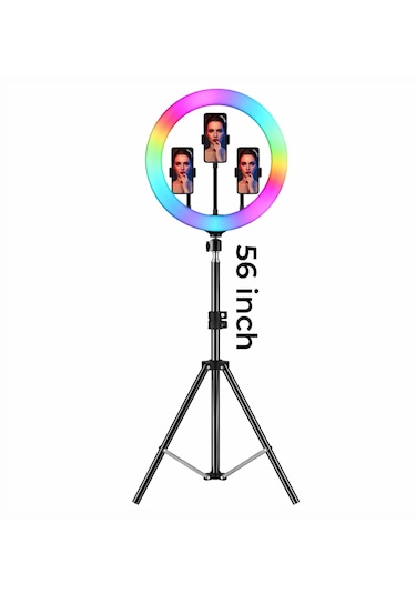 Katjmer Mj56 Ring Light Çok Renkli Fonksiyonlu 142cm Tripod Led