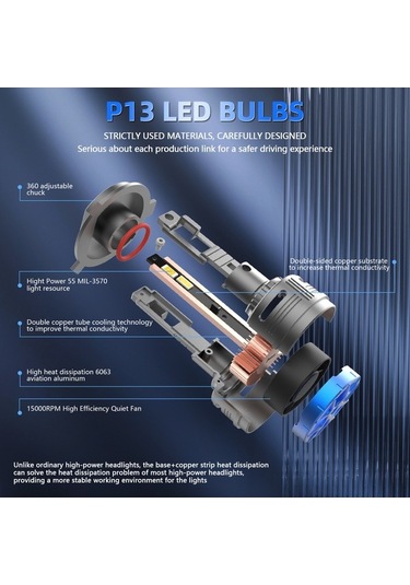 Ebitda Araba Farları Led 600w Yüksek Güç 9005-9006 H1-h11 10-32v, Gri-h1 Kurulum Güvenli Montaj Bir Çift Gri-h1
