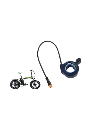 Rks Rk3 Pro Elektrikli Bisiklet Gaz Kolu İtmeli Su Geçirmez 3 Pinli Erkek Giriş Siyah