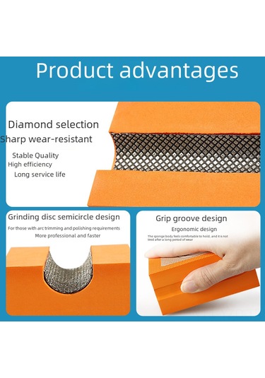 Yuntech01 Keramik, Granit, Mermer Taşların Köşe Yuvarlama, Parlatma Ve Yumuşatma İçin Ergonomik Çukurlu Elden Taşlama Aleti 100