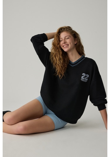 Urban Beat Oganna Kadın Siyah Sweatshirt Siyah