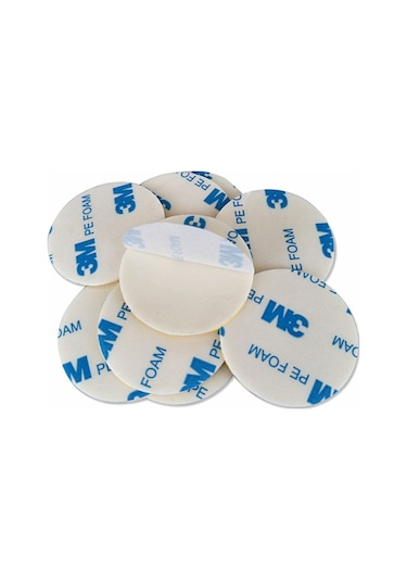 50 Adet 3m Yuvarlak Kesimli Çok Güçlü Çift Taraflı Köpük Bant 30mm Çap