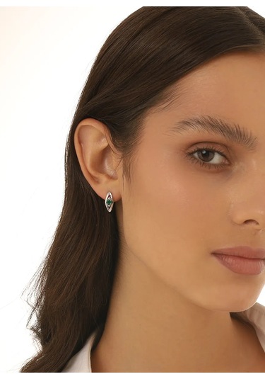 Serebranyj Dom 925 Ayar Gümüş Yeşil Taşlı Küpeler 43851728 Diğer