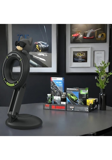 Gateesat Siyah Dodo Köpek Araç Telefon Tutucu Manyetik Navigasyon Standı Ayarlanabilir