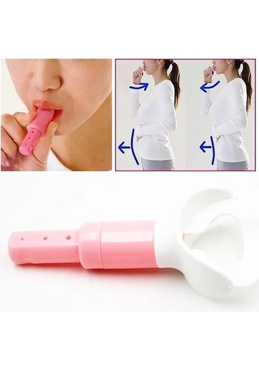 Mufunye Pembe Plastik Solunum Egzersiz Cihazı - Akciğer Hacmi Artırıcı, 3 Seviye Ayarlanabilir, Taşınabilir Fitness Aleti