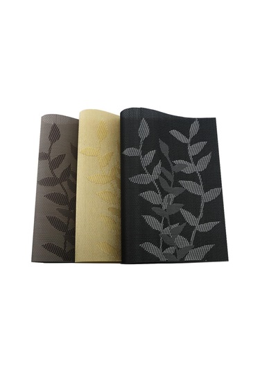 Kahverengi 6 Adet Pvc Masa Paspasları Kaymaz Su Geçirmez Placemats Yaprak Çiçek Ağacı Masa Dekoratif Paspaslar Mutfak Aksesuarları Kahverengi