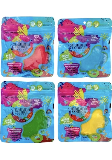 Doğal Oyun Hamuru 4 Lü Set Eco-friendly Package 4 130gr