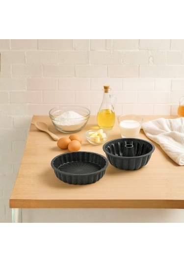 Safir İkili Kek - Tart Kalıbı Siyah