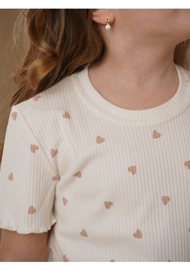 Dıale Kids Çizgili Pantolon Ve Tişört İle Çocuk Pijaması 278163985 Bej