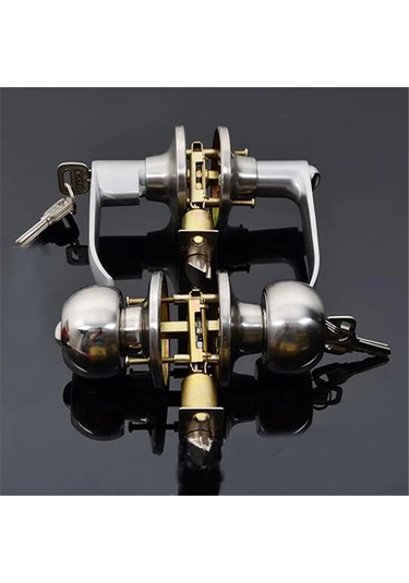 Alüminyum Alaşım Yuvarlak Kapı Kolları Rotasyon Kilit Knobset Kolu Metal Kapı 451878 Diğer