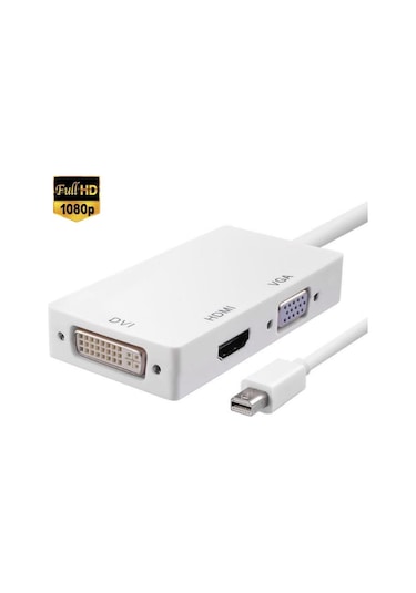 Mini Displayport To Hdmi Dvi Vga Kablo Çevirici Dönüştürücü Thunderbolt