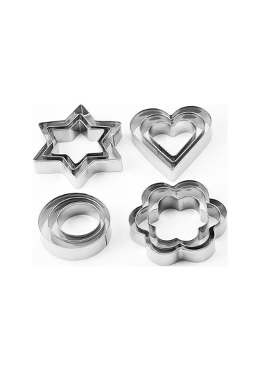 12 Adet Pişirme Aletleri, Pişirme Kalıpları, Zencefilli Kurabiye Şablonları, Kurabiye Kalıpları Gümüş Diğer