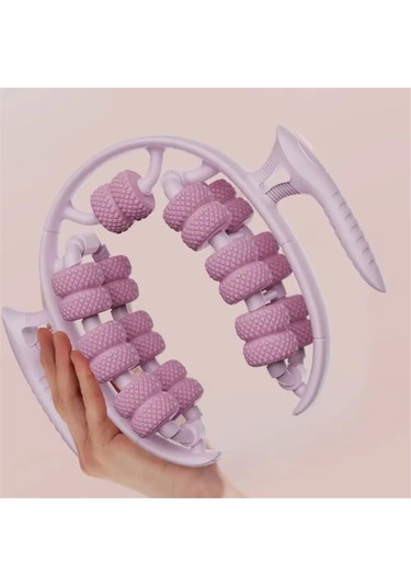 Anjiexun 26 Tekerlekli 360 Çok Yönlü Bacak Masaj Aleti - Baldır Kası Gevşetici Mor