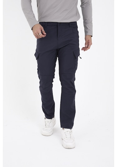 Camp Scoutland Camp593 Outdoor Softshell Su Ve Rüzgara Dayanıklı içi Polarlı Kışlık Erkek Lacivert Taktik Pantolon