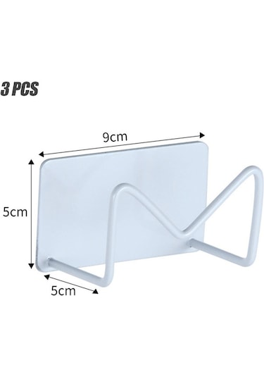 Suntek Mutfak Sünger Tutucu Çamaşırhane Su Geçirmez Kanca Beyaz 3 Parça Çok Renkli