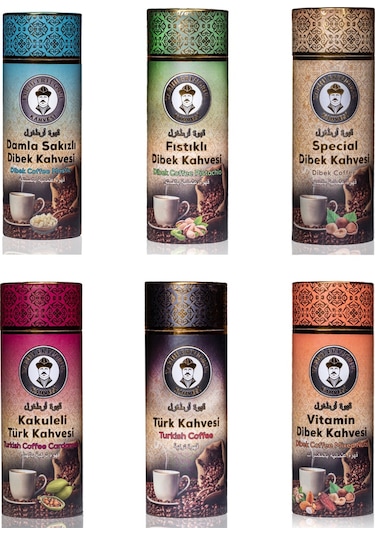 Tarihi Ertuğrul Kahvesi Tanışma Seti Türk Ve Dibek Kahvesi Çeşitleri Silindir 6 x 1 KG