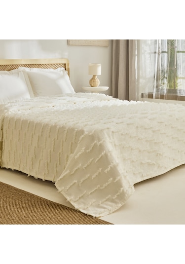 Kaşmir Home Ella Çift Kişilik Yatak Örtüsü Offwhite Beyaz