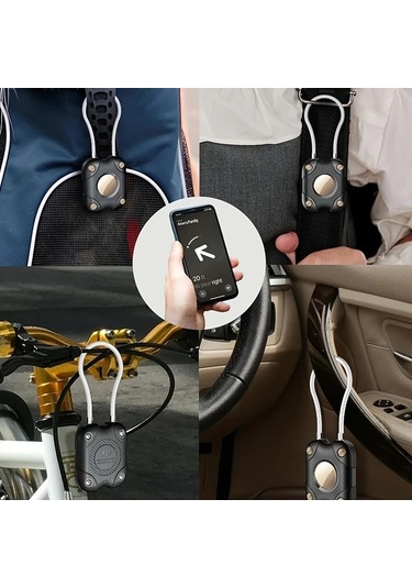 Elmpaly Askeri Yeşil Tel Kablolu Airtag Kılıfı Güvenli Kilitli Anahtarlık Çanta Araç