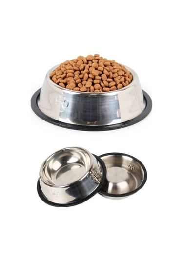 Büro Ev Evcil Hayvanı İçin 15cm Mini Çelik Kedi Köpek Mama Kabı