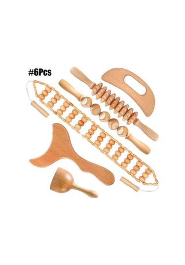 Ahşap Terapi Masaj Aleti Maderoterapia Kiti Anti-selülit Masaj Altın