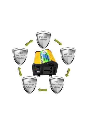 Wondernest Legend I Nesil Dc12v'den Ac220v 3000w Araç İçin Güç Çevirici Sarı
