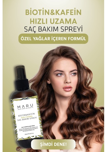 Maru Hızlı Uzamaya Yardımcı Biotin & Kafein Saç Spreyi 250 Ml