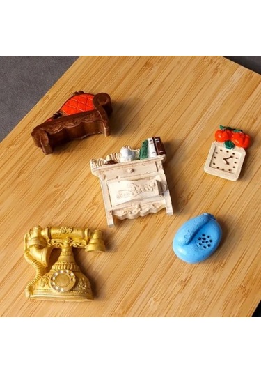 Uretti - Pınar 2572 - 9186 El Yapımı 5'li Tematik Minyatür Eşyalar Magnet 5