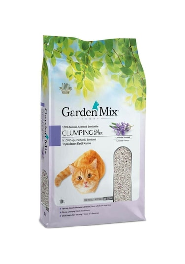 Garden Mix Lavanta Kokulu İnce Topaklaşan Bentonit Kedi Kumu 10 L