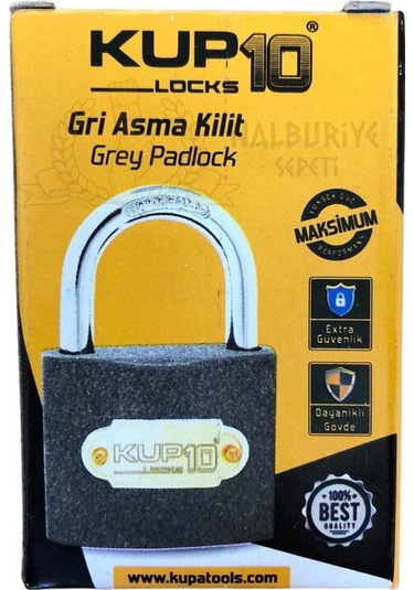 Kupa Asma Kilit Gri 32 Mm. - 3 Anahtarlı