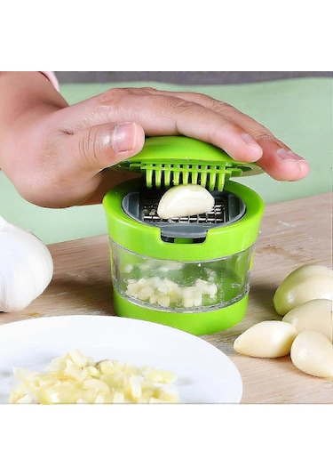 Manuel Sarımsak Dilimleyici, Sarımsak Kesici Rende Mini Taşınabil Çok Renkli