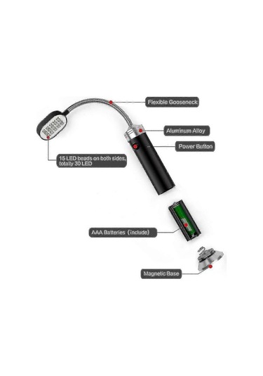 Opulentliving Adet Barbekü Izgara Lambası Manyetik Tabanlı Süper Parlak Led Bar Çok Renkli Çok Renkli