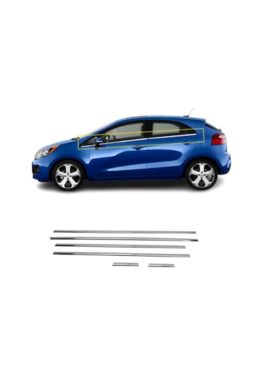Kia Rio Hb Uyumlu Kasa Krom Cam Çıtası 6 Parça 2011-2017 Pasl