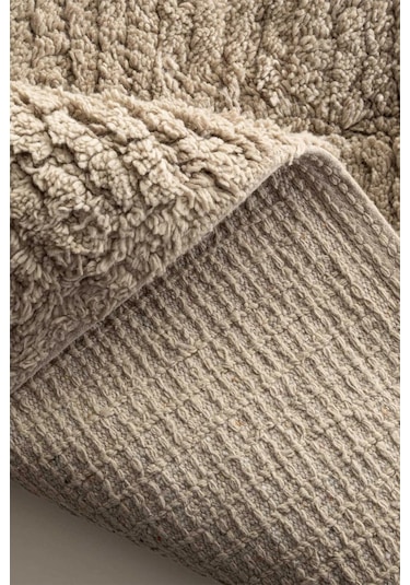 Ecocotton Rita Bej 2'li %100 Karde Pamuk Banyo Paspas Seti Bej