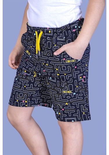 Toontoy Kids Toontoy Erkek Çocuk Pac-man Baskılı Şort Lacivert