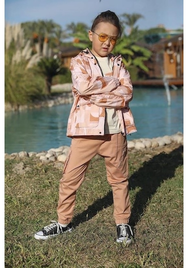 Jack Lions Erkek Çocuk Paçası Lastikli Kargo Cepli Pantolon-7799-camel Camel