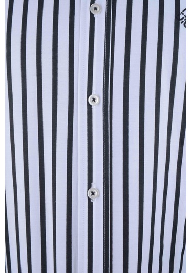 Cengiz İnler Kalın King Çizgili Slim Fit Erkek Gömlek 001