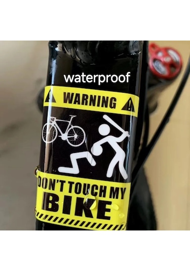 Stil A-1pc Bisikletime Dokunmayın Bisiklet Uyarı Çıkarılabilir Etiket Yansıtıcı Macun Mtb Su Geçirmez Dekoratif Bisiklet Aksesuarları 4 Türleri Sarı - Siyah