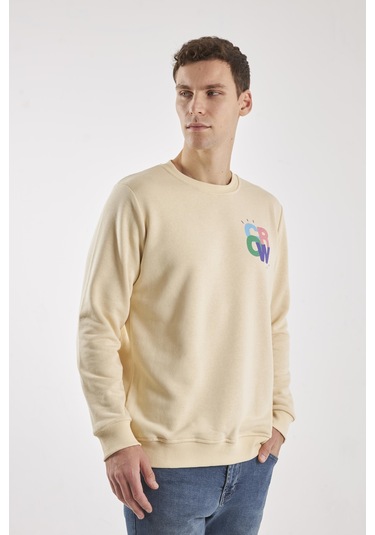 The Colour Ekru O-yaka Sweatshırt Ekru