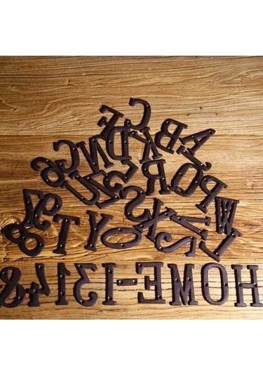 Pazly Zakka Yaratıcı Bakkal Döküm Demir Metal Dijital Harf Ev Numarası Alfabe Sembolü D33-büyük Dijital-4