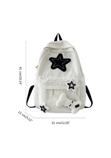 Ebitda Siyah Y2k Estetik Sırt Çantası Yıldız Desen Tiki Kadife Sırt Çantası, Üniversite Öğrencisi Bilgisayar Çantası Kız İçin Siyah