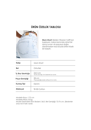Itsbasic Kadın Snow Kot Rengi Midi Boy Yüksek Bel Jean Şort